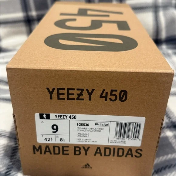 Adidas Yeezy Gray Sneakers with Knit Upper and Unique Sole